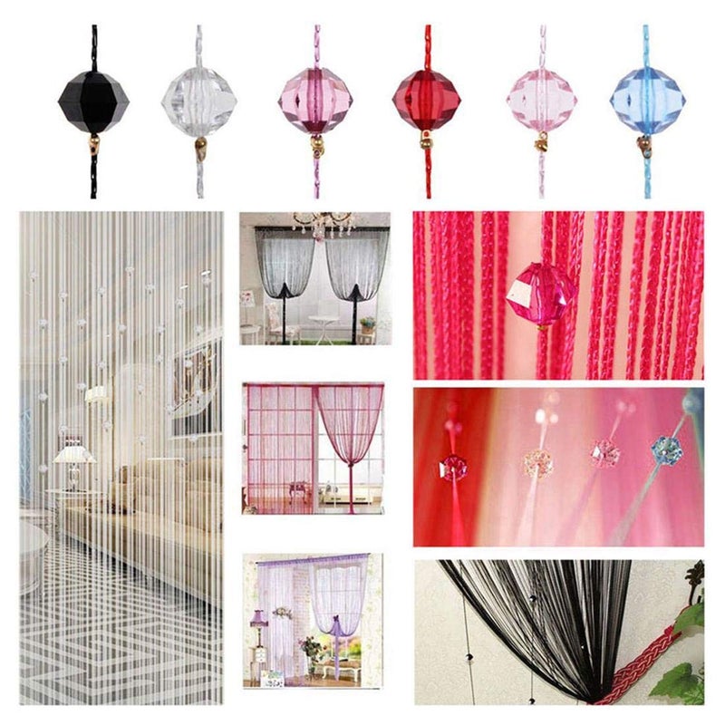 FUT String Tassel Crystal Beads Curtain, Partition Door Curtain Beaded String Curtain Door Screen Panel Home Decor Divider for Bridal Chamber Room Beauty Salon Bedroom New Home Hotel Decoration 1x2m - Image 4